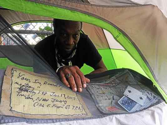 Homeless Man in Tent