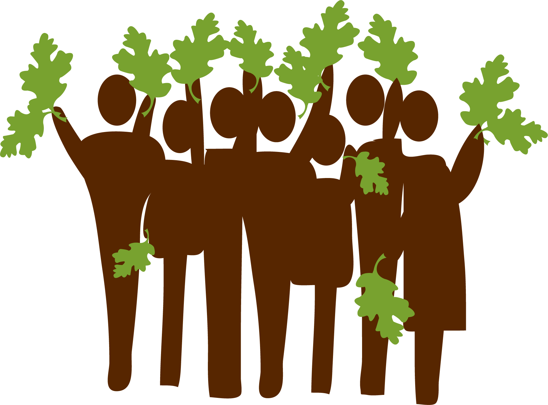 Tree people cheerleading