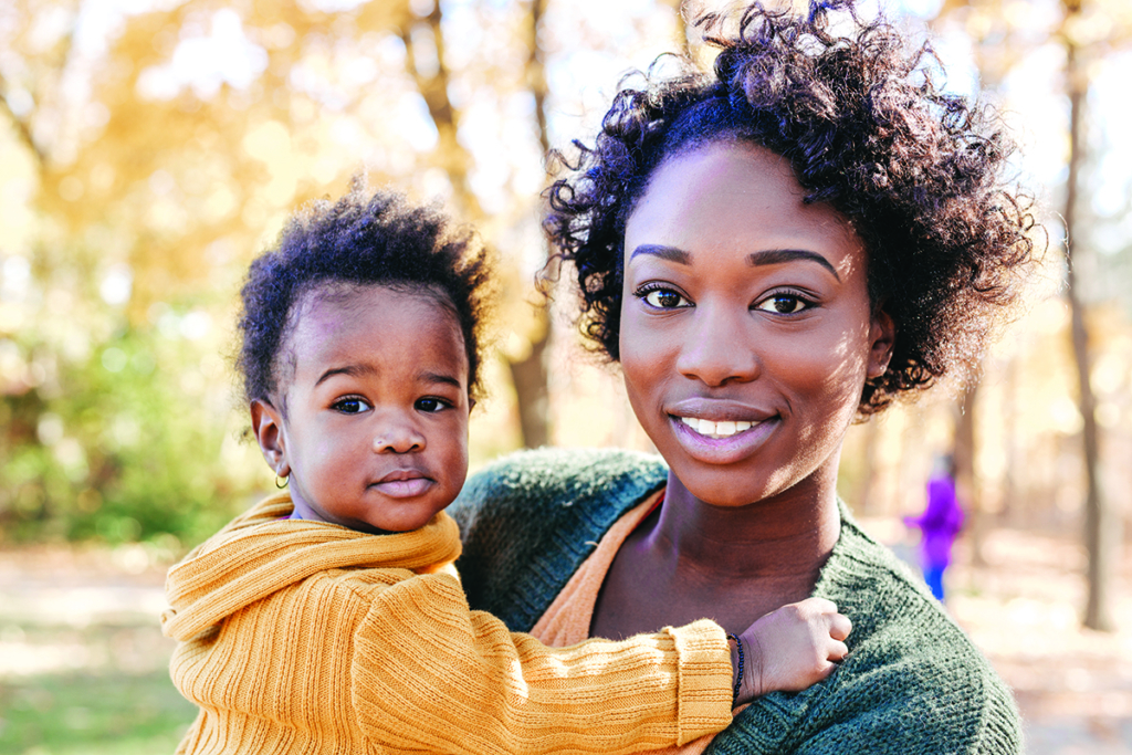Young mother and baby