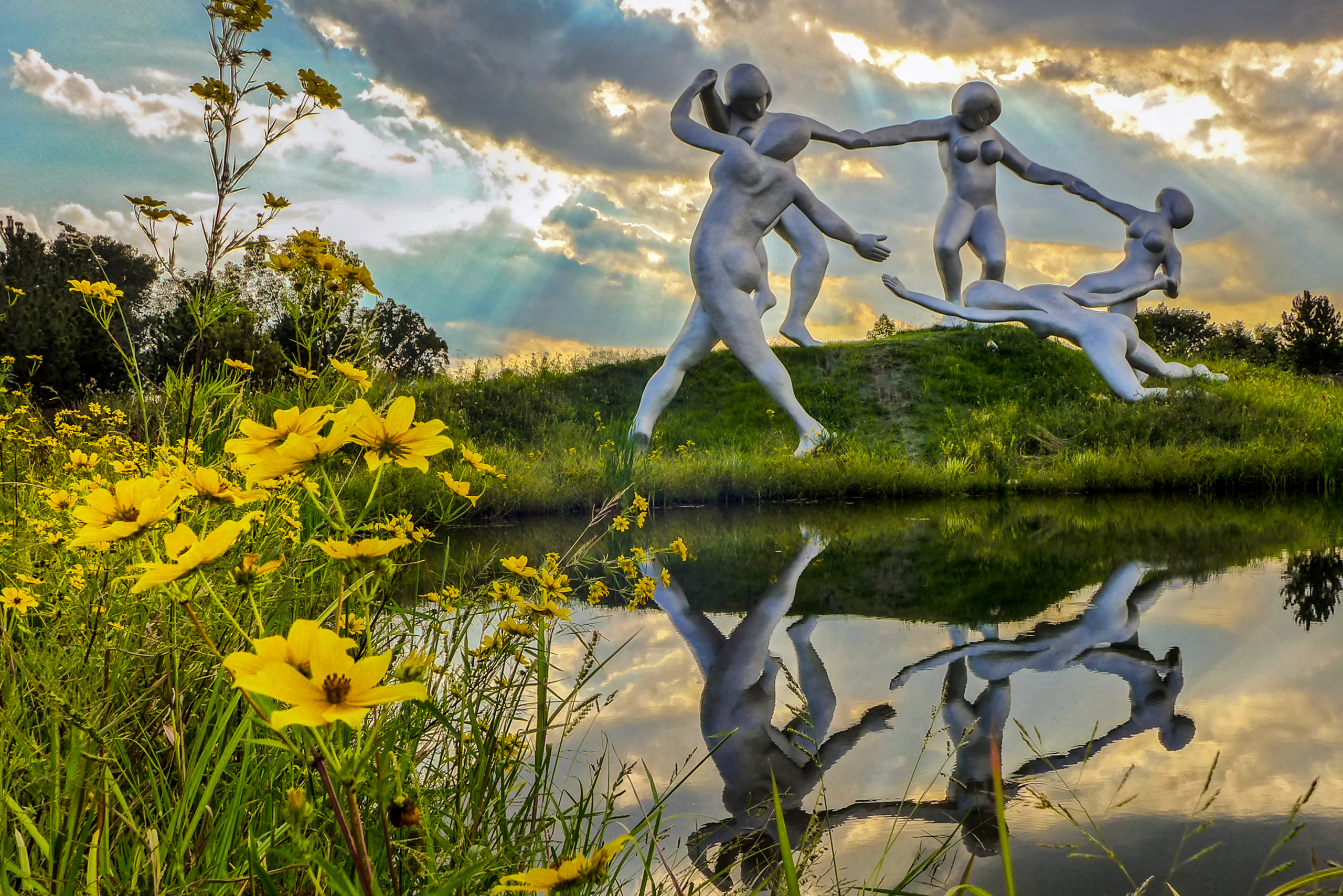 Sculptures in garden