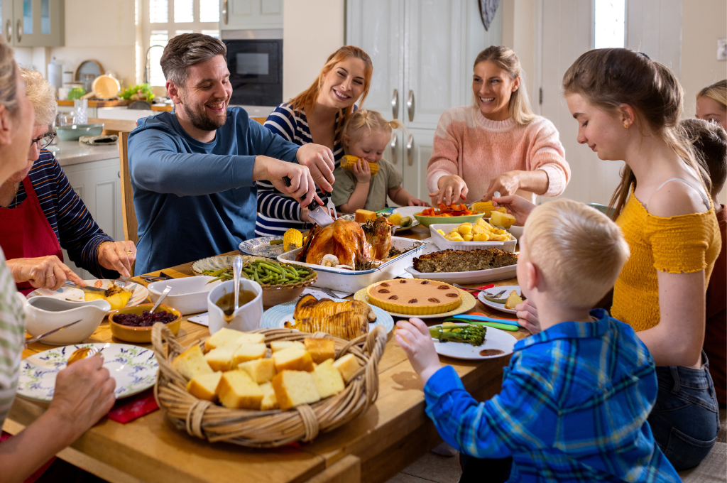Family Celebrating Thanksgiving