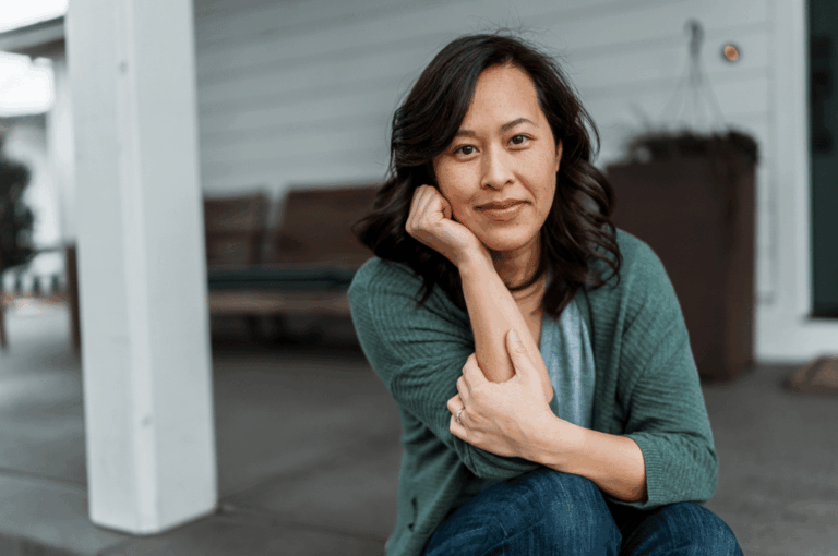 Woman Sitting Outside