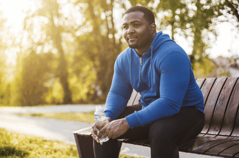 Man sitting outside