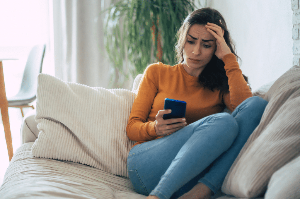 Woman looking at phone