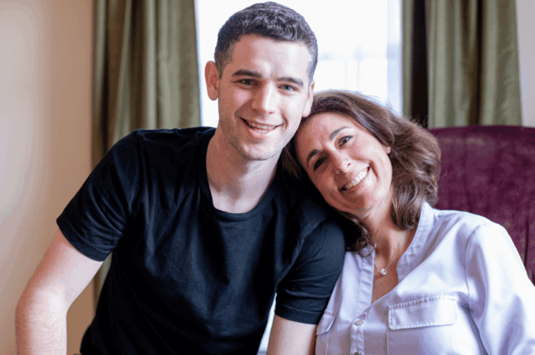 Mother and adult son