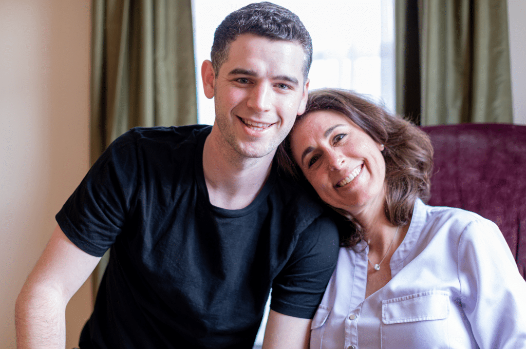 Mother and adult son