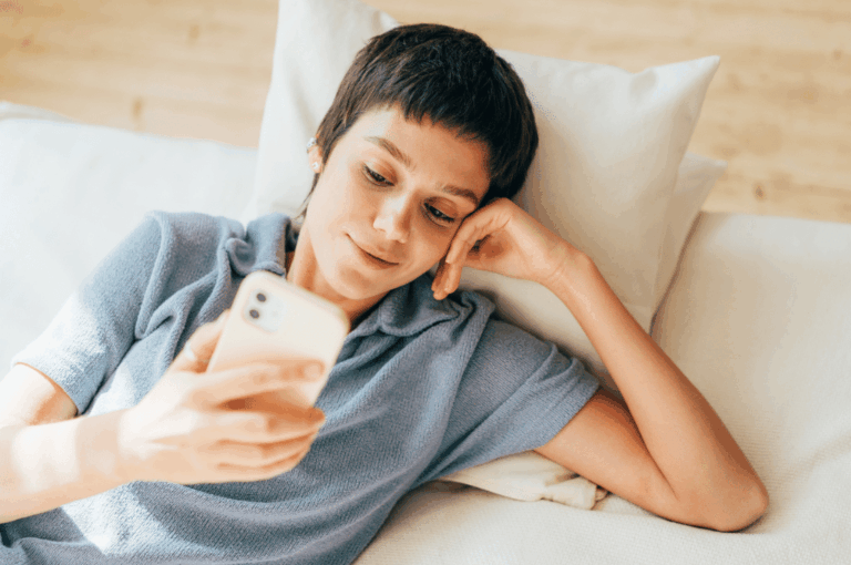 Teen girl using cell phone
