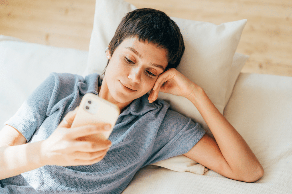 Teen girl using cell phone
