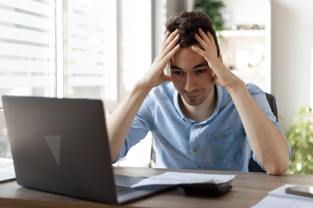 Man stressing at work
