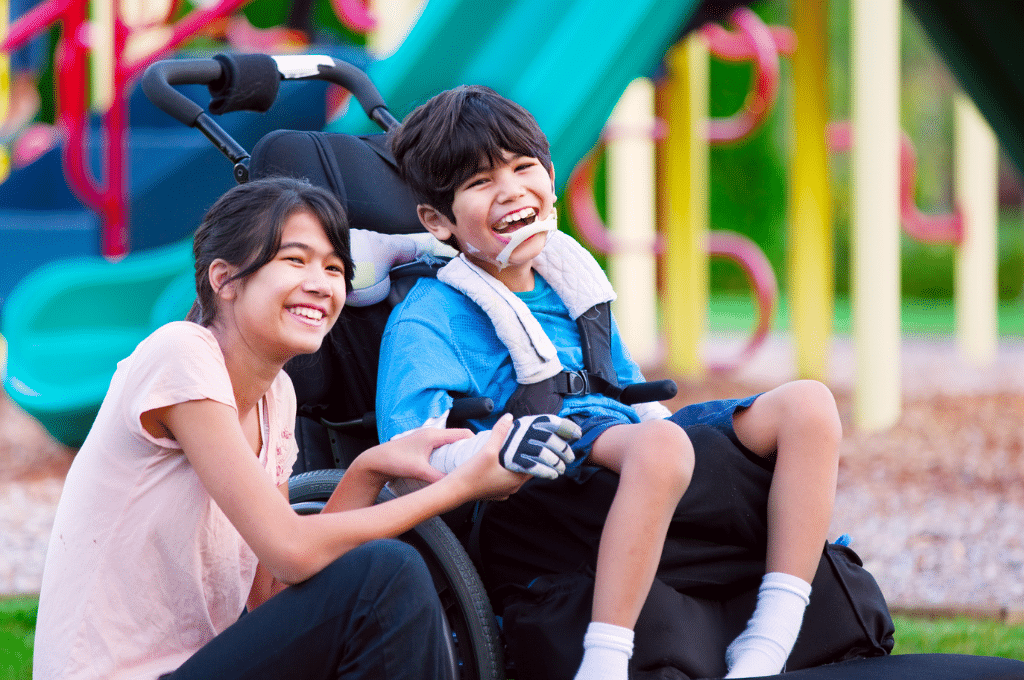 Siblings at park