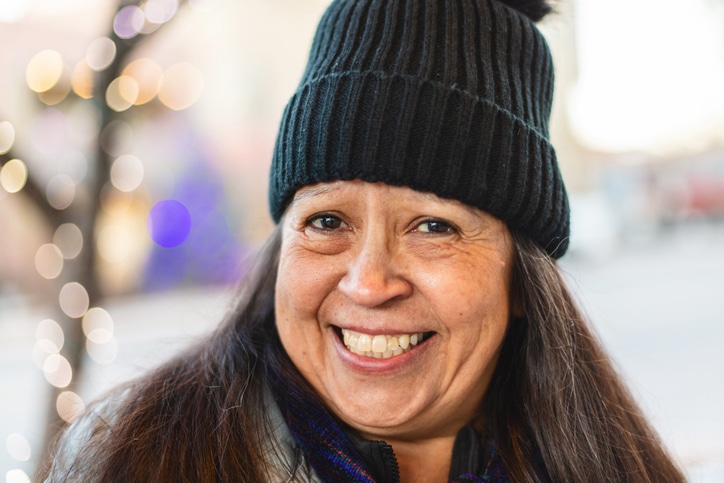 woman in winter hat