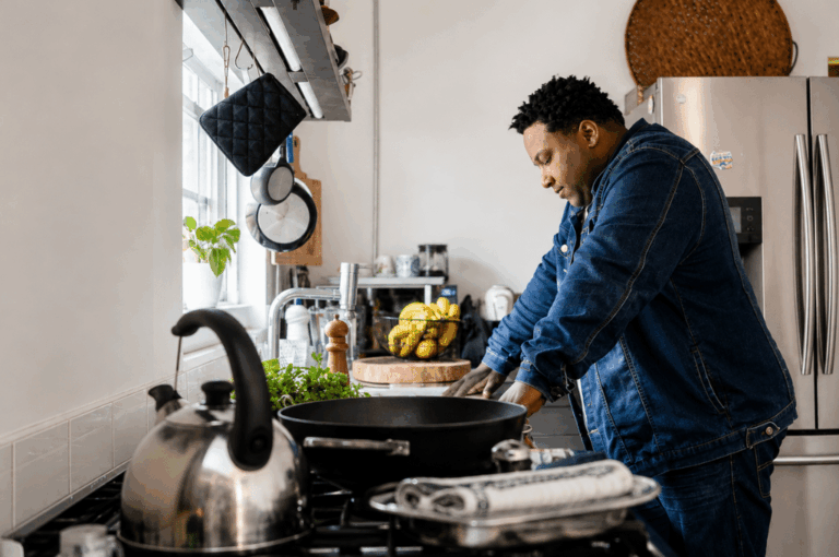 Man in kitchen