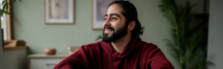 Smiling Man In Living Room