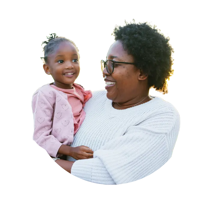 Photo of mother holding daughter