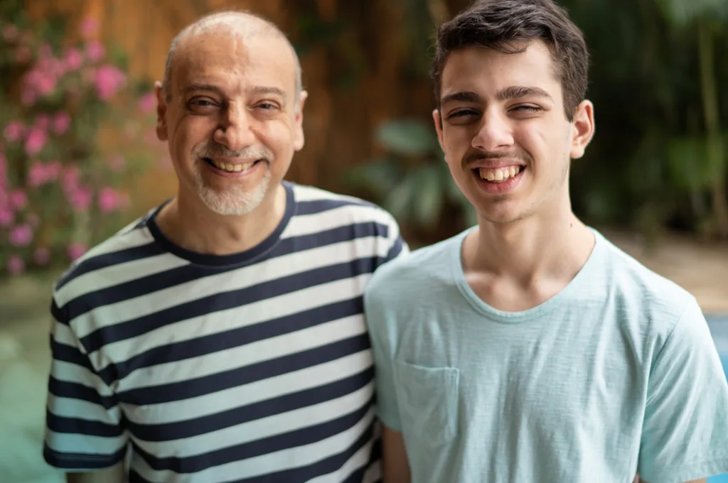 Older Father and Developmentally Disabled Teen Son