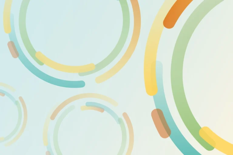 Colorful rings on rainbow background