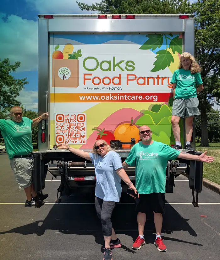 Volunteers with the Oaks Food Pantry Truck